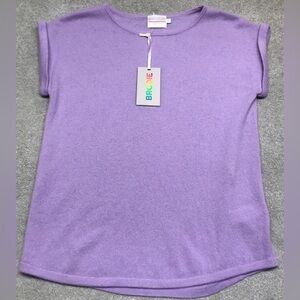 Brodie Cashmere Size Small Lavender‎ Sleeveless Cuffed 100% Cashmere Shirt